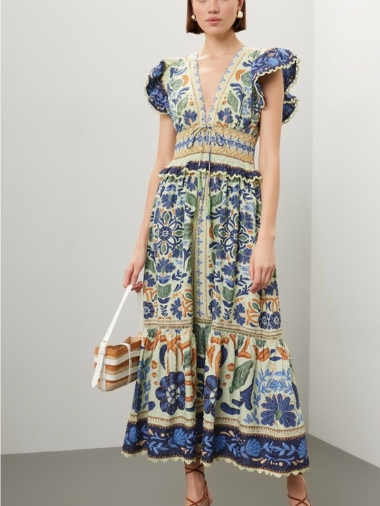 FARM Rio Dresses & Skirts - Farm Rio Ocean Tapestry Sleeveless Maxi Dress (S)